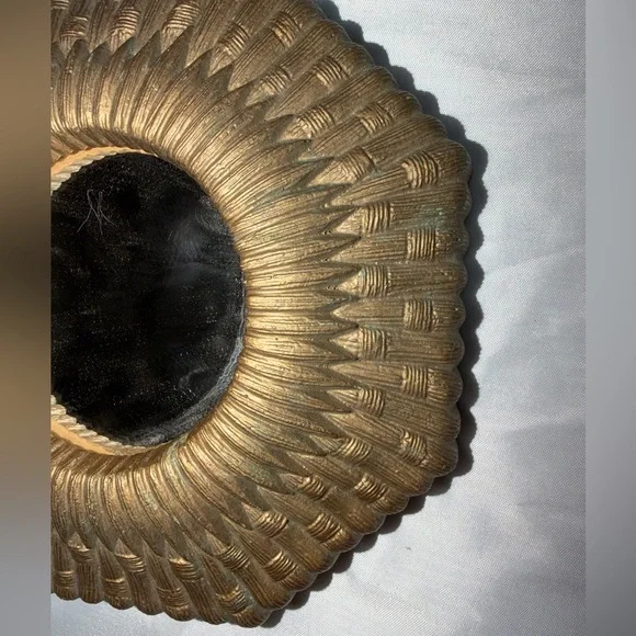 Mini Vintage Gold Sunburst Wall Mirror – 6.5" Hollywood Regency Accent - Picture 3 of 5